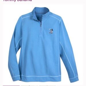 Men’s Tommy Bahama Disney embroidered Mickey Mouse blue quarter zip pullover